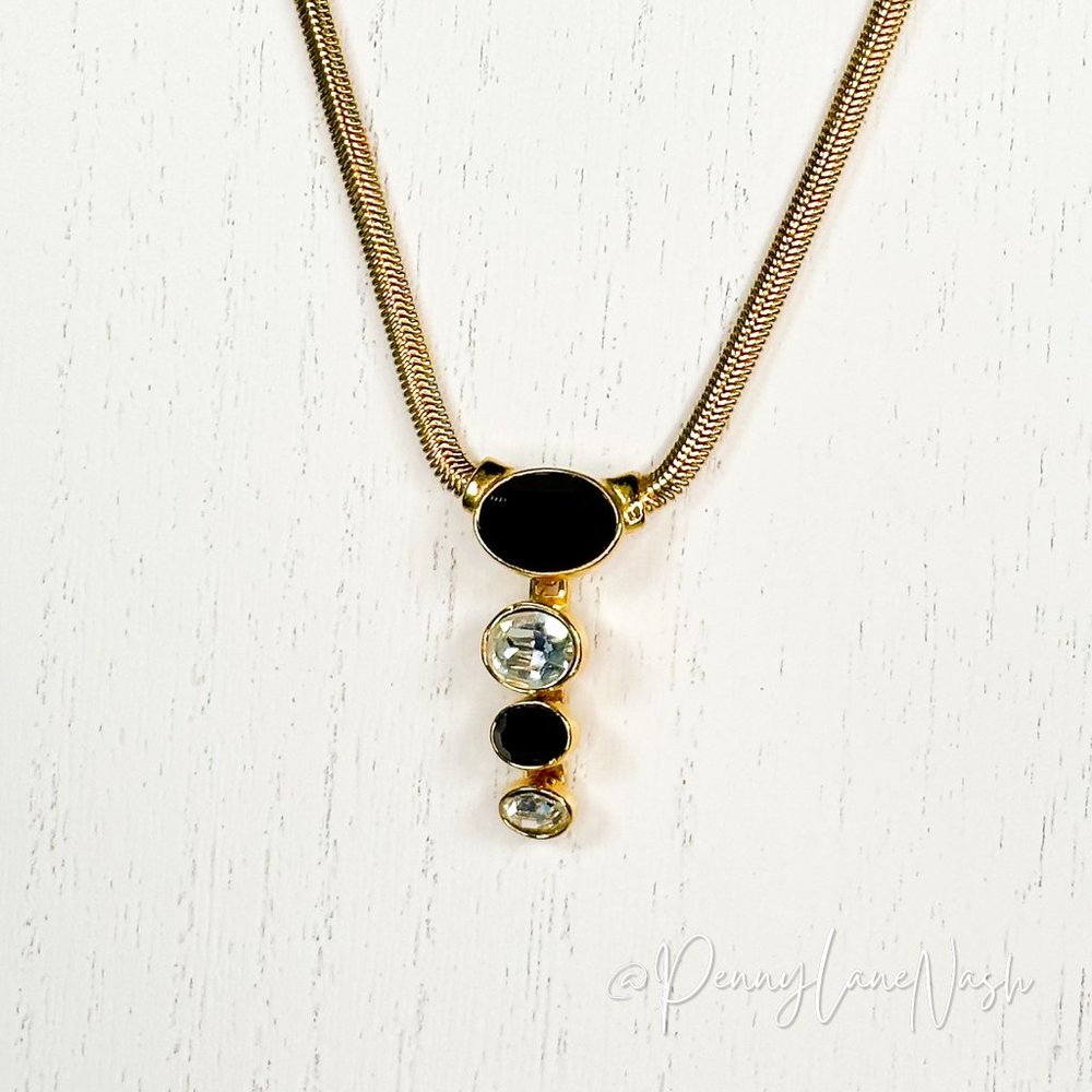 Vintage Monet Omega Gold Tone Omega Necklace View 2